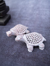 Load image into Gallery viewer, Soapstone Filigree Turtle Duo Curio