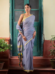 Soft & Light. Handwoven Bengal Cotton Saree - Ashleaf