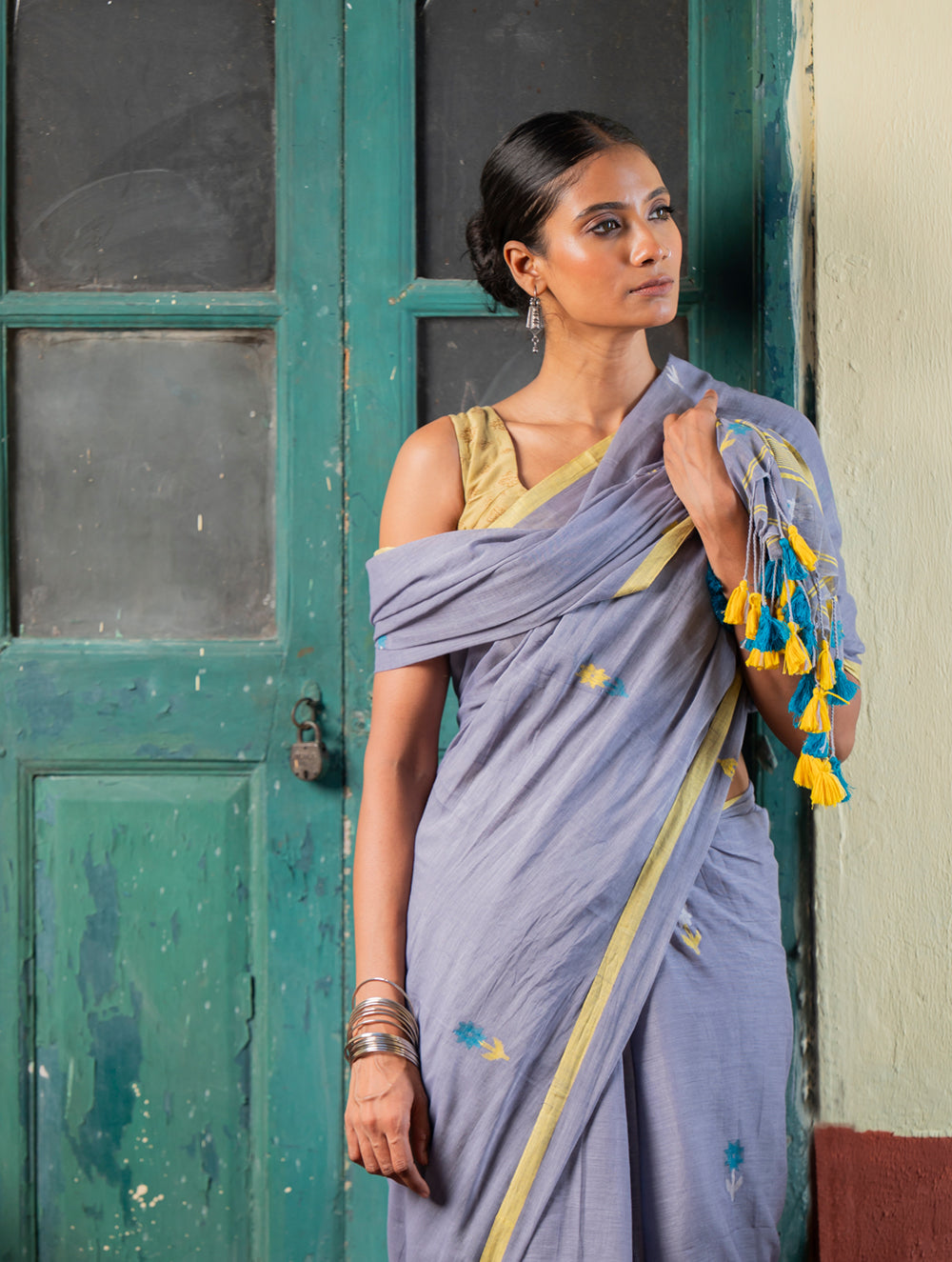 Load image into Gallery viewer, Soft &amp; Light. Handwoven Bengal Cotton Saree - Ashleaf