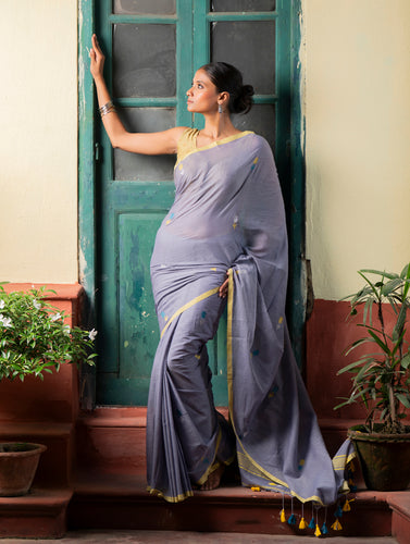 Soft & Light. Handwoven Bengal Cotton Saree - Ashleaf