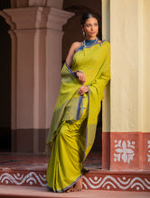 Load image into Gallery viewer, Soft &amp; Light. Handwoven Bengal Cotton Saree - Citrine Haze