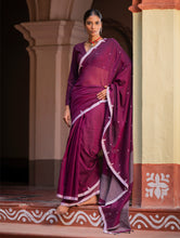 Load image into Gallery viewer, Soft &amp; Light. Handwoven Bengal Cotton Saree - Maroon Reverie