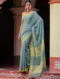Soft & Light. Handwoven Bengal Cotton Saree - Megh