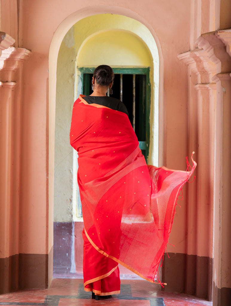 Soft & Light. Handwoven Bengal Cotton Saree - Rang Dhara