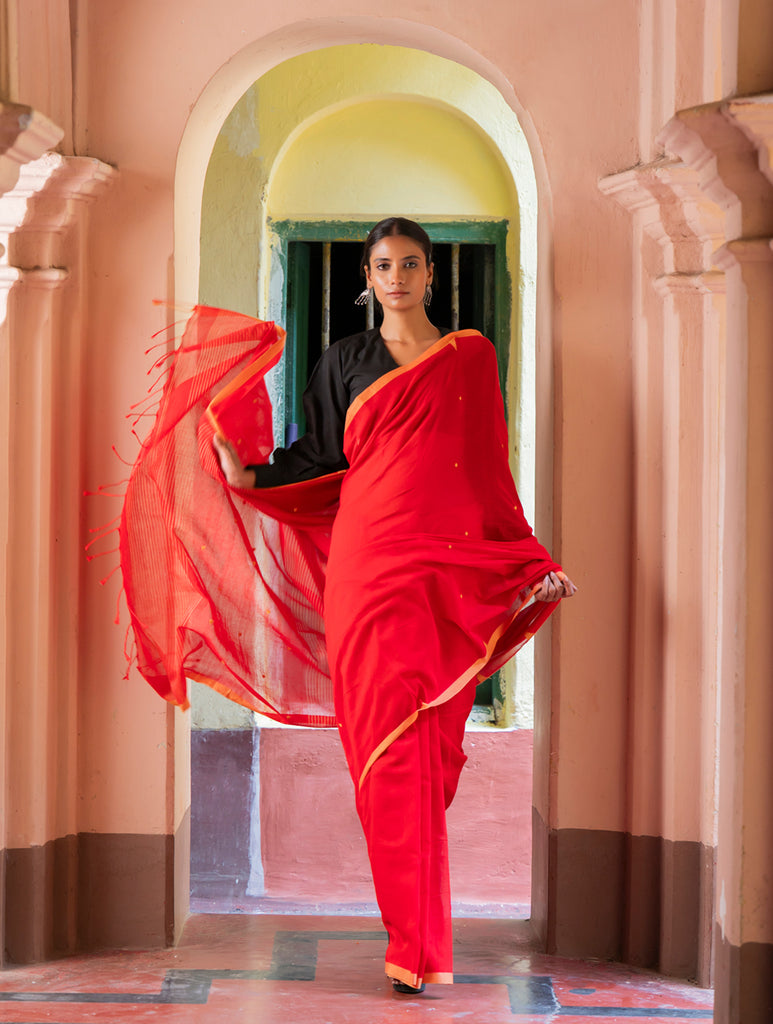 Soft & Light. Handwoven Bengal Cotton Saree - Rang Dhara