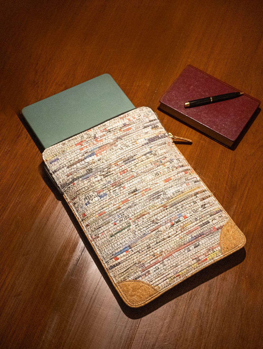 Sustainable & Handcrafted. Durable Newspaper & Cork - Laptop Sleeve