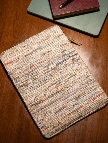 Sustainable & Handcrafted. Durable Newspaper & Cork - Laptop Sleeve