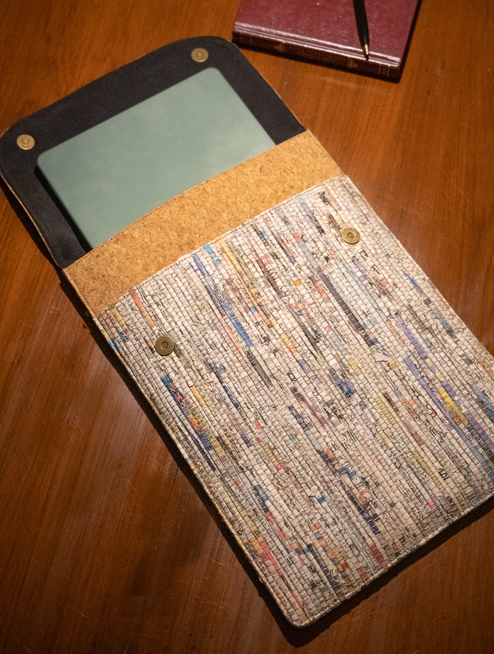Sustainable & Handcrafted. Durable Newspaper & Cork Laptop Sleeve