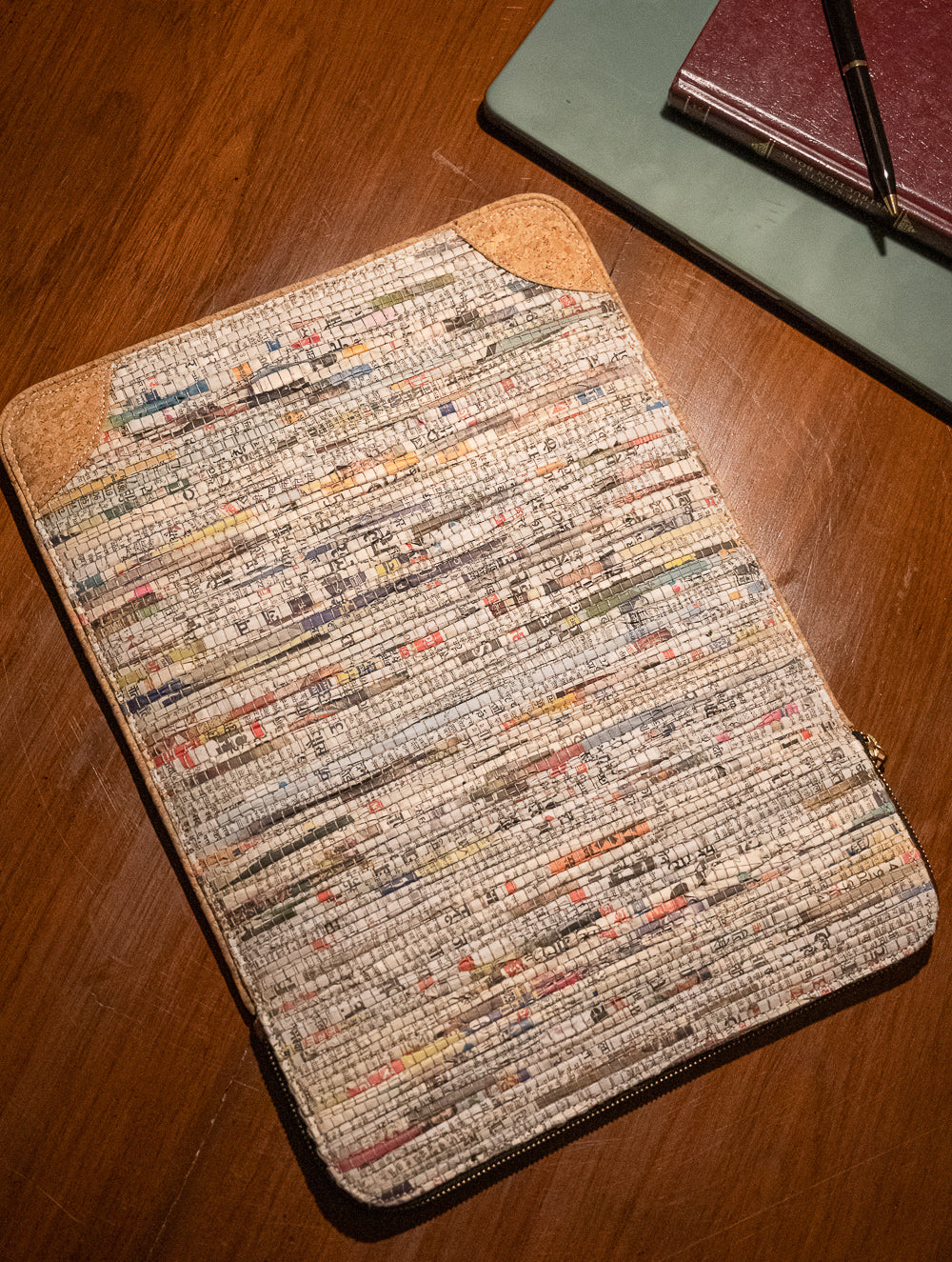 Sustainable & Handcrafted. Durable Newspaper & Cork Laptop Sleeve