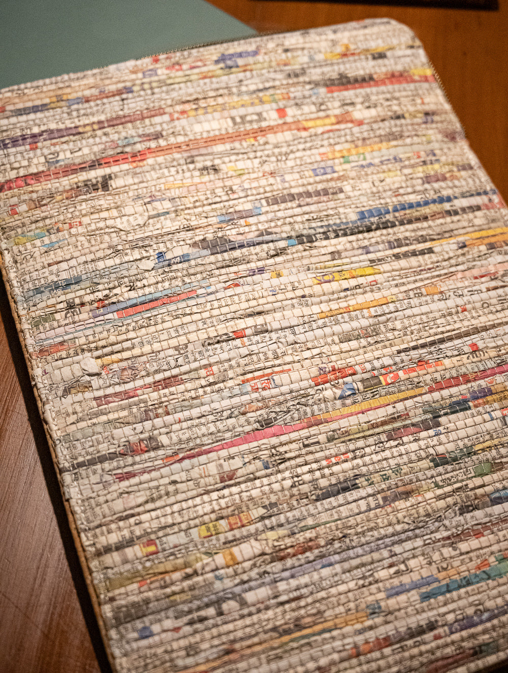 Sustainable & Handcrafted. Durable Newspaper & Cork Laptop Sleeve