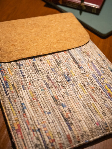 Sustainable & Handcrafted. Durable Newspaper & Cork Laptop Sleeve