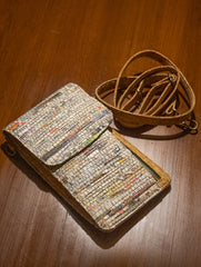Sustainable & Handcrafted. Durable Newspaper & Cork Mobile Pouch