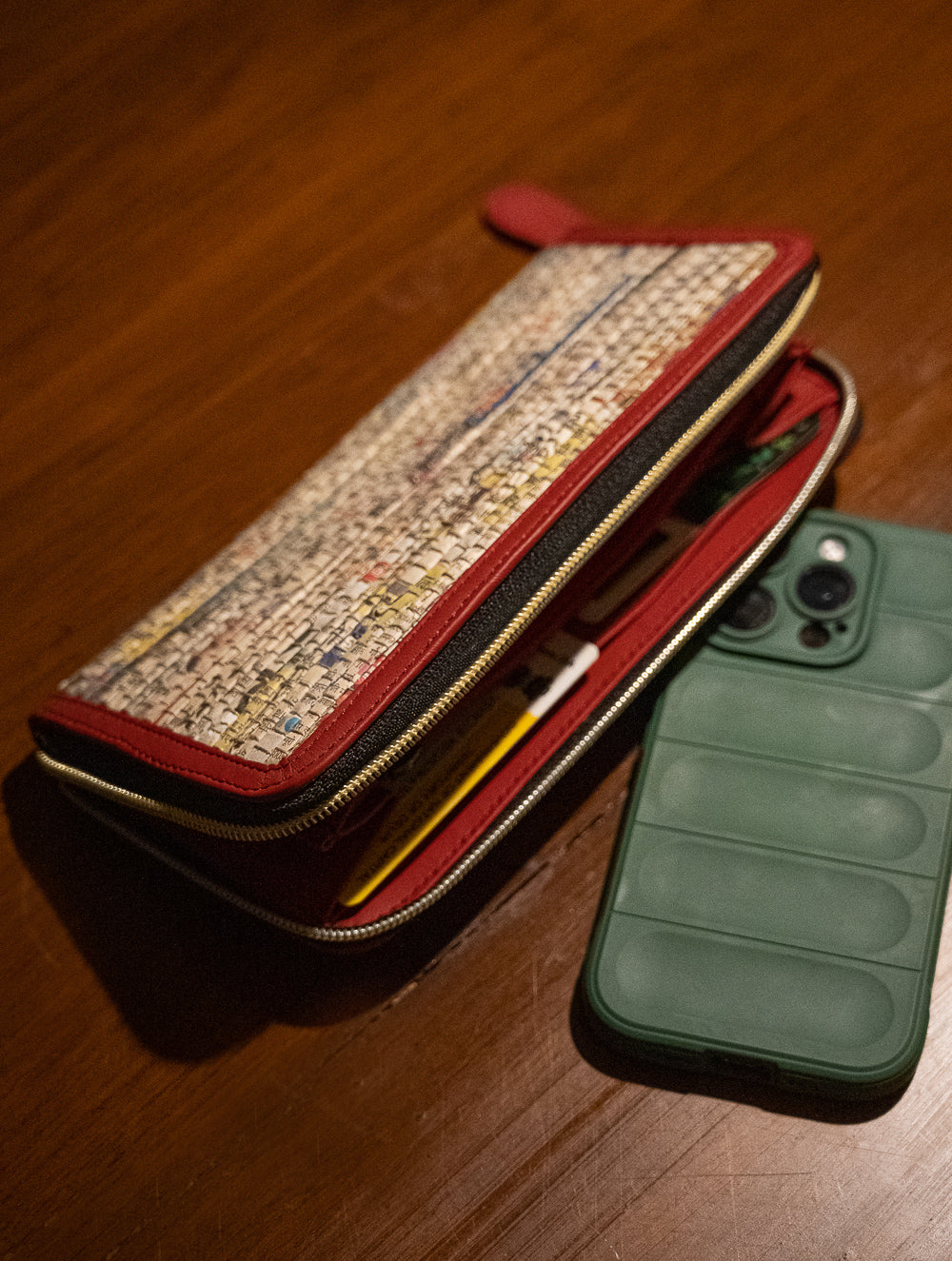 Sustainable & Handcrafted. Durable Newspaper & Cork Utility Pouch