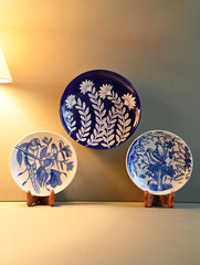 Pichwai Inspired Jaipur Blue Pottery Decorative Plate Set - Indigo Expressions (Set of 3) 