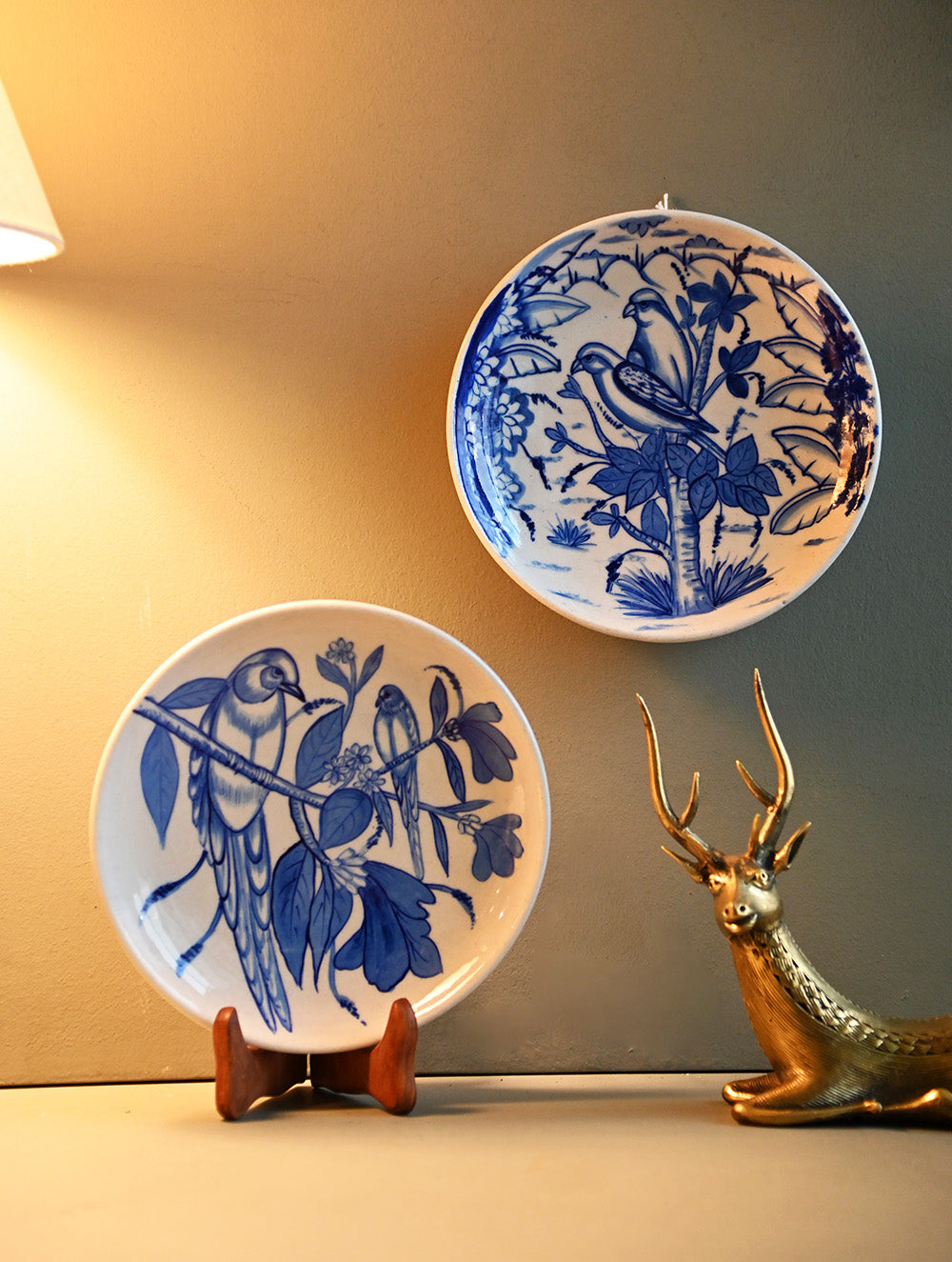 Jaipur Blue Pottery Decorative Plate Set - Monochrome Story (Set of 2) 