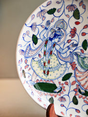 Pichwai Inspired Jaipur Blue Pottery Decorative Plate - Radha Krishna