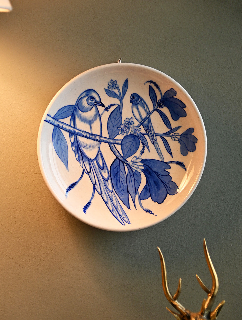 Jaipur Blue Pottery Decorative Plate - Blue Bird 