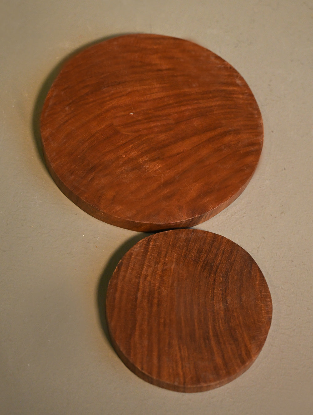 Exclusive Pichwai Carved Collectibles : Fine Hand Engraved Wooden Trivets / Coasters - Gau Jaali (Set of 2)