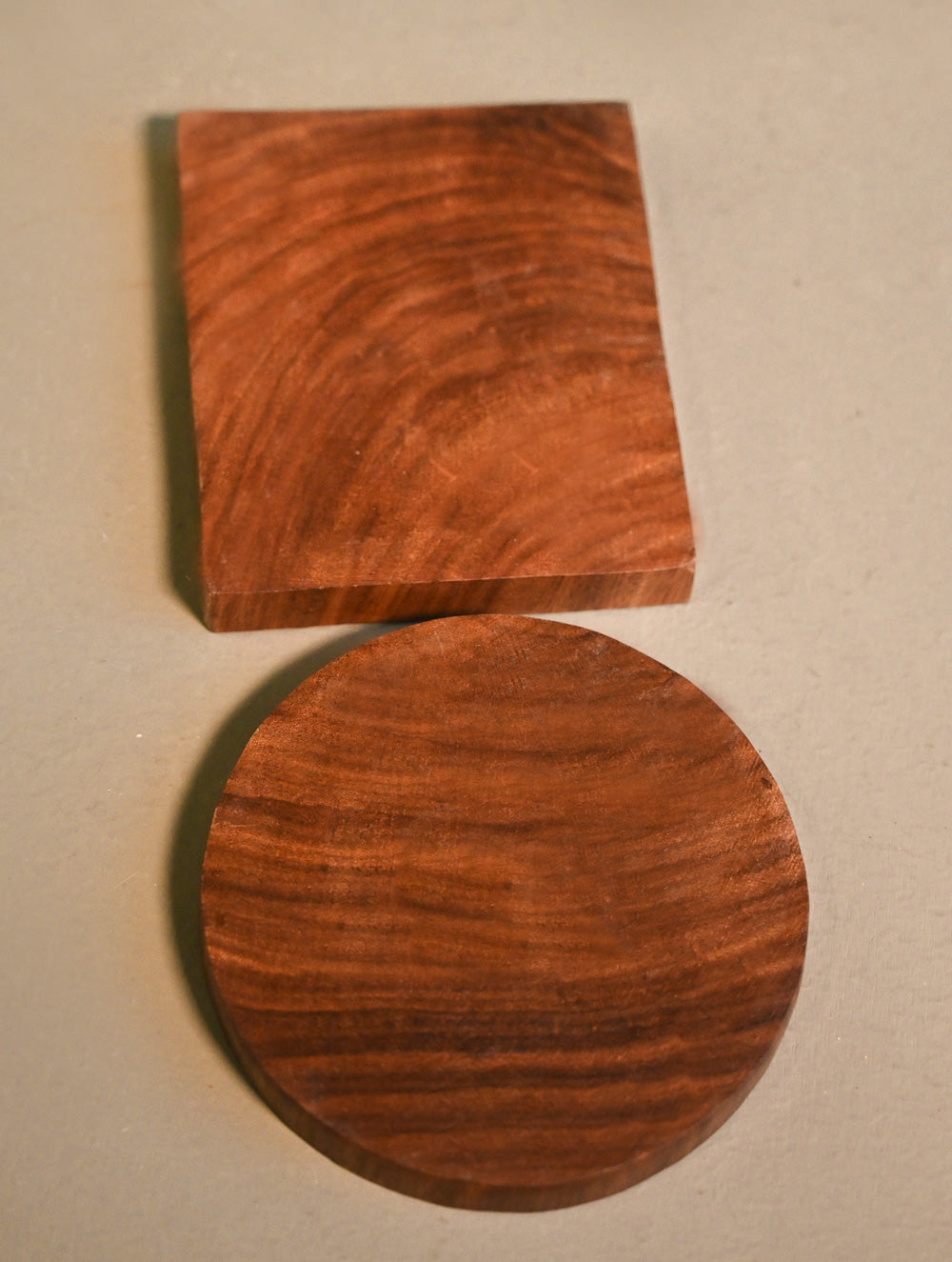 Exclusive Pichwai Carved Collectibles : Fine Hand Engraved Wooden Trivets / Coasters - Van Kamal Ensemble (Set of 2) 