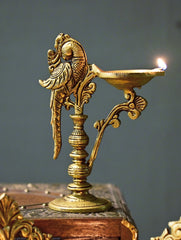 Brass Moulded Ornate Lamp - Mayura Vilas
