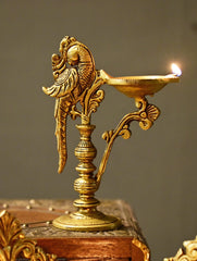 Brass Moulded Ornate Lamp - Mayura Vilas