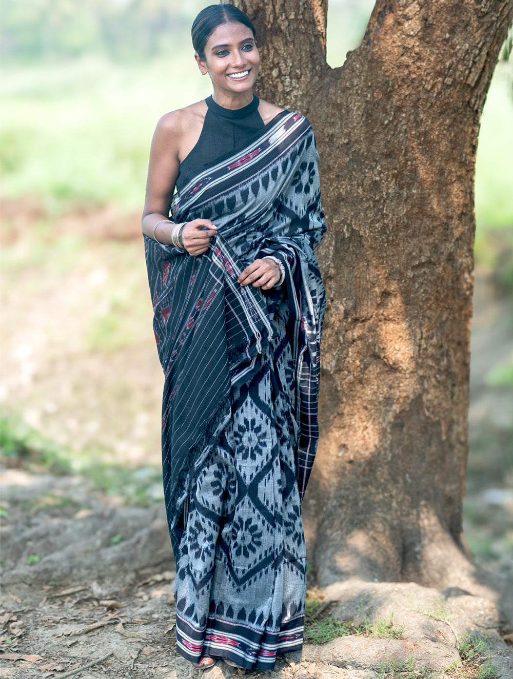 Sambalpuri Handwoven Ikat Soft Cotton Saree - Phool Bhag
