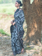 Sambalpuri Handwoven Ikat Soft Cotton Saree - Phool Bhag