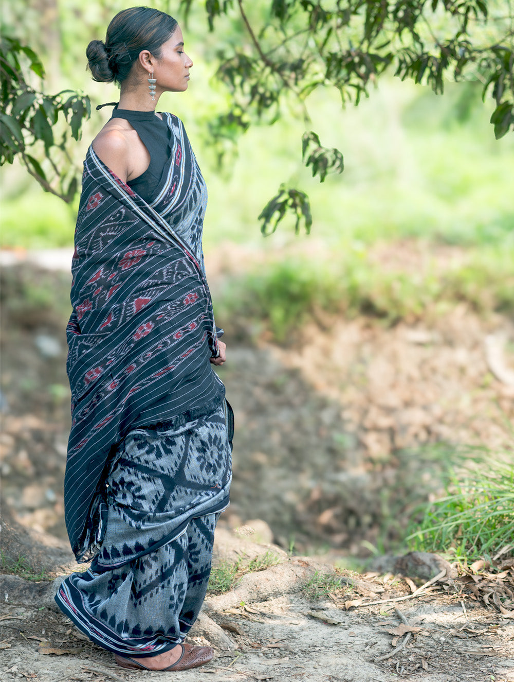 Sambalpuri Handwoven Ikat Soft Cotton Saree - Phool Bhag