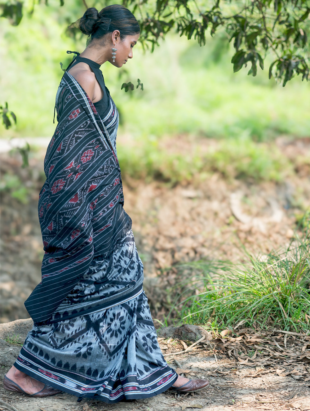 Sambalpuri Handwoven Ikat Soft Cotton Saree - Phool Bhag