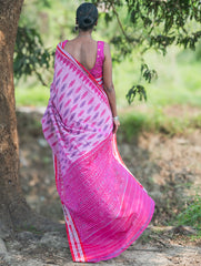 Sambalpuri Handwoven Ikat Soft Cotton Saree - Gul Bhag
