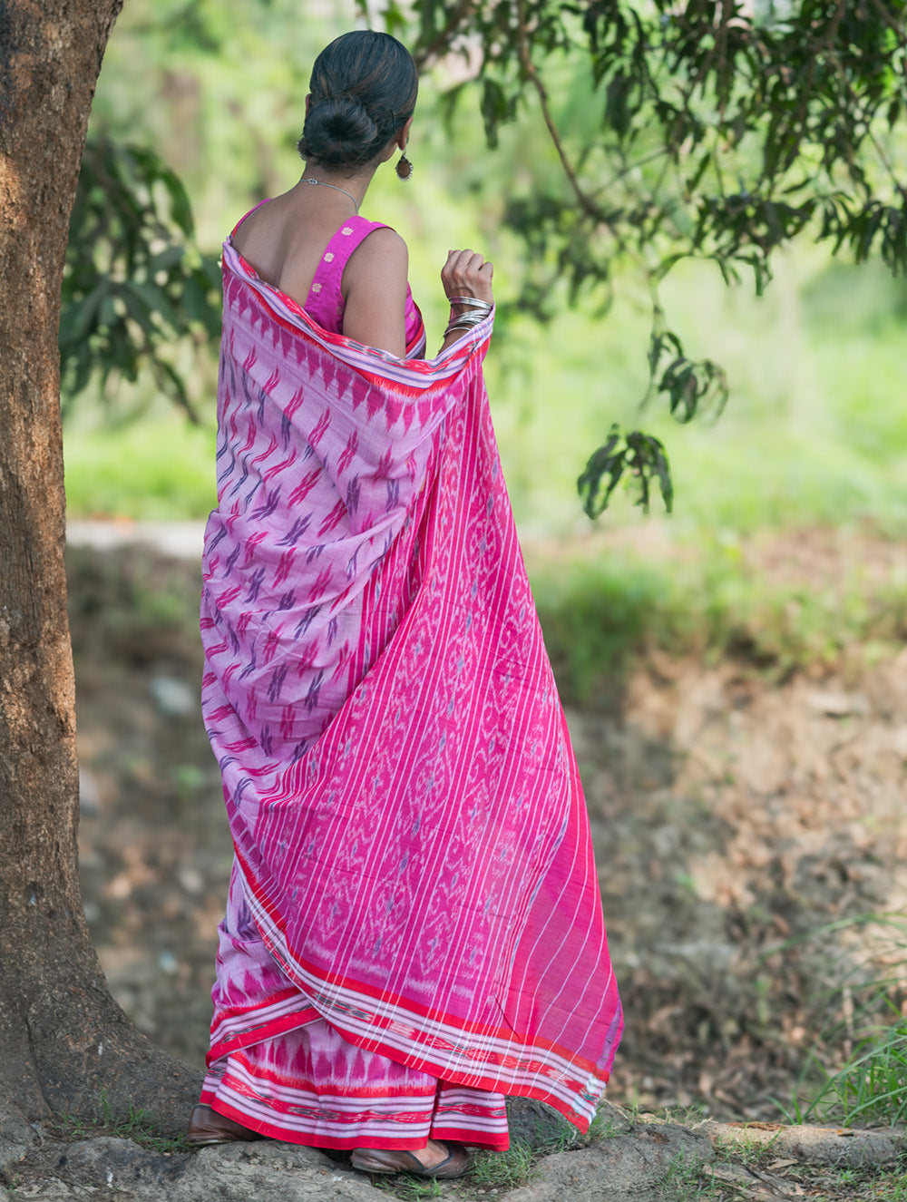Sambalpuri Handwoven Ikat Soft Cotton Saree - Gul Bhag