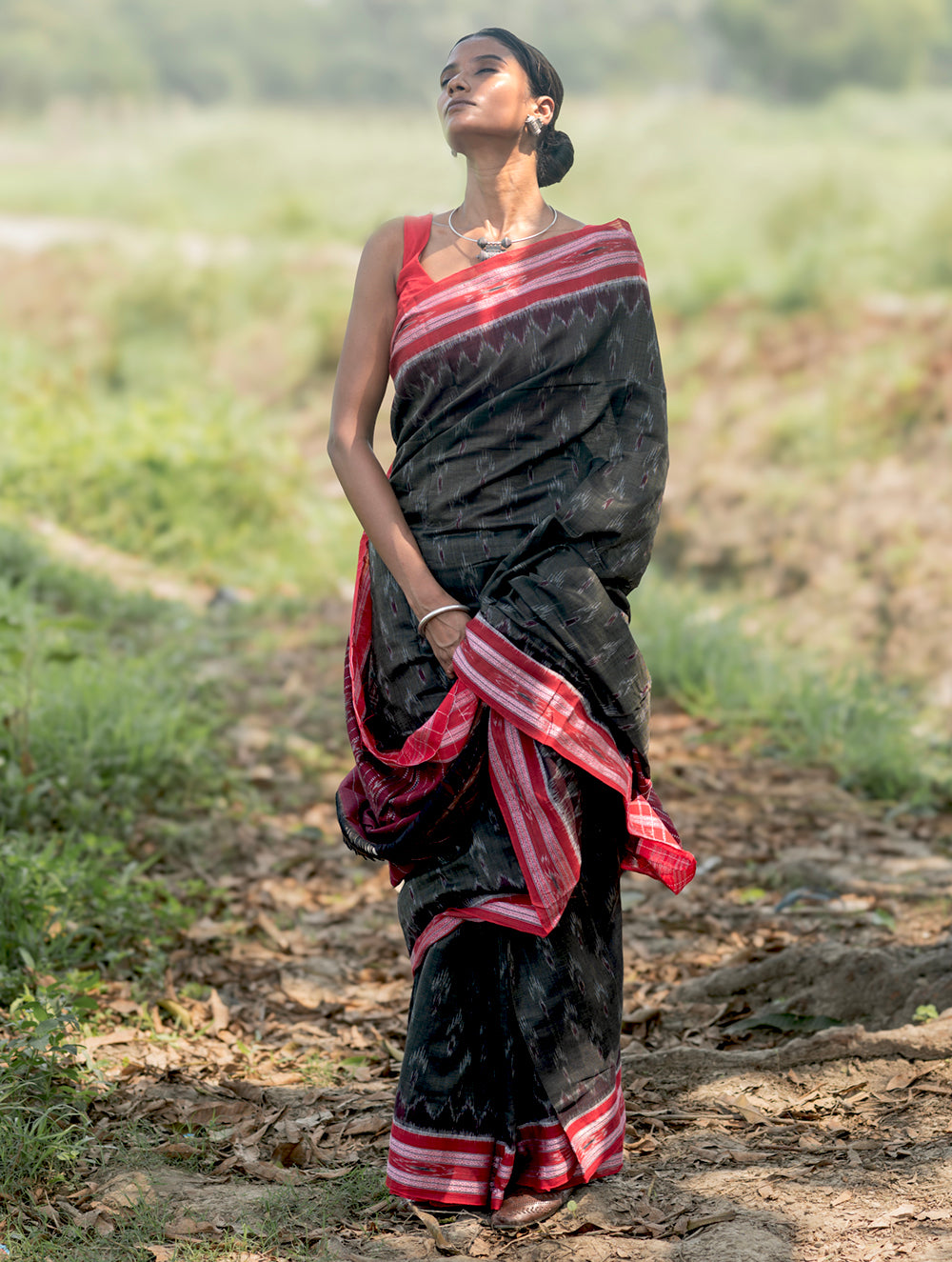 Sambalpuri Handwoven Ikat Soft Cotton Saree - Kansa Raag