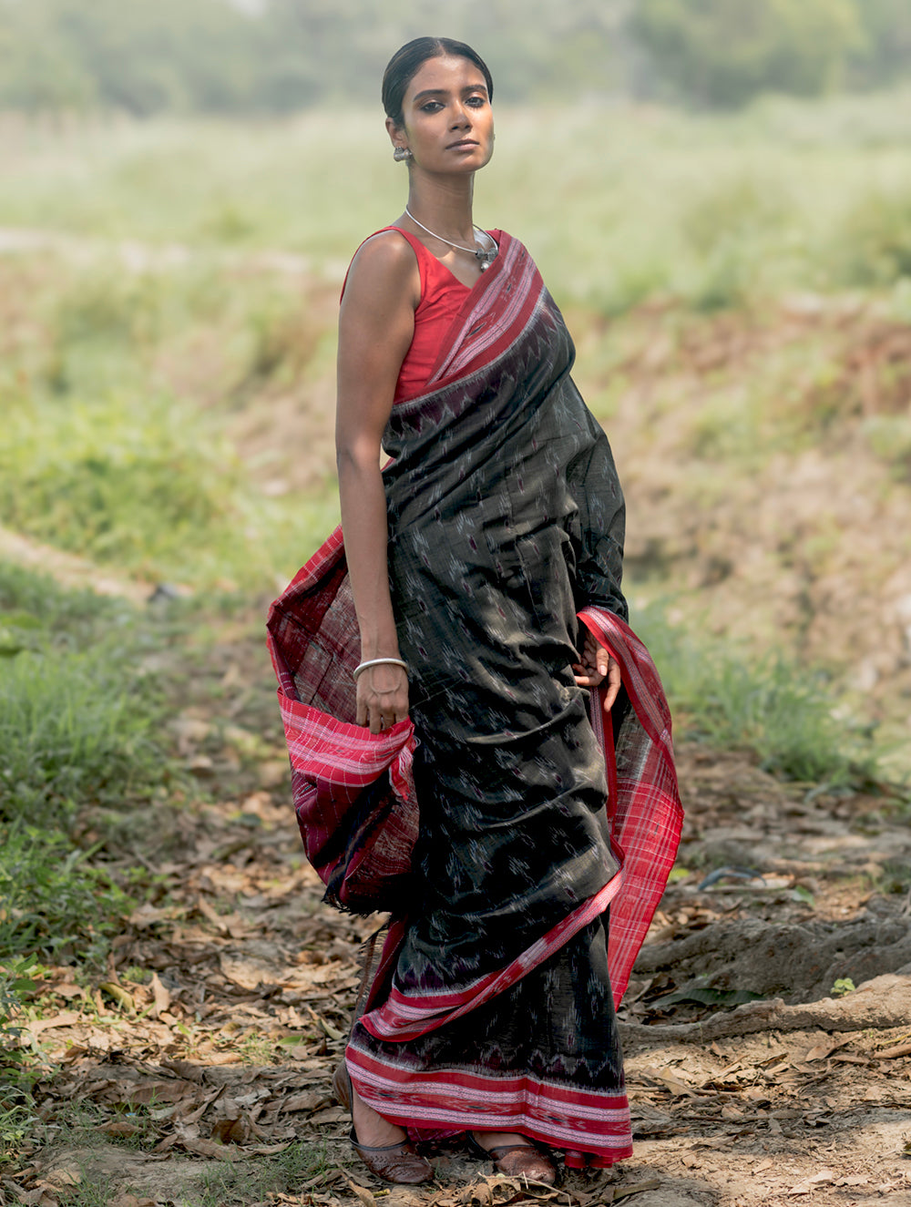 Sambalpuri Handwoven Ikat Soft Cotton Saree - Kansa Raag