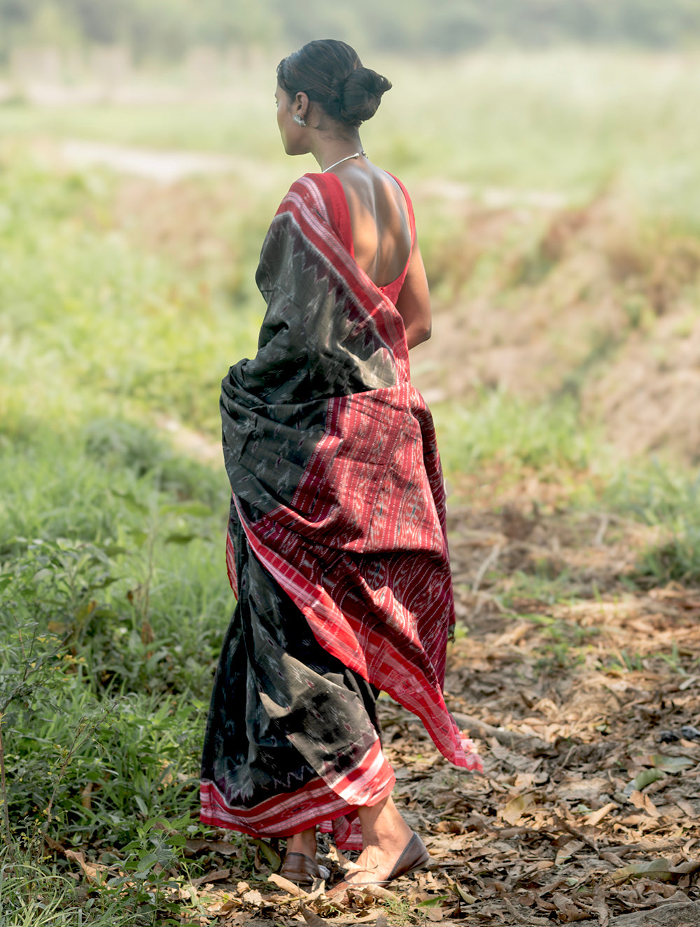 Sambalpuri Handwoven Ikat Soft Cotton Saree - Kansa Raag