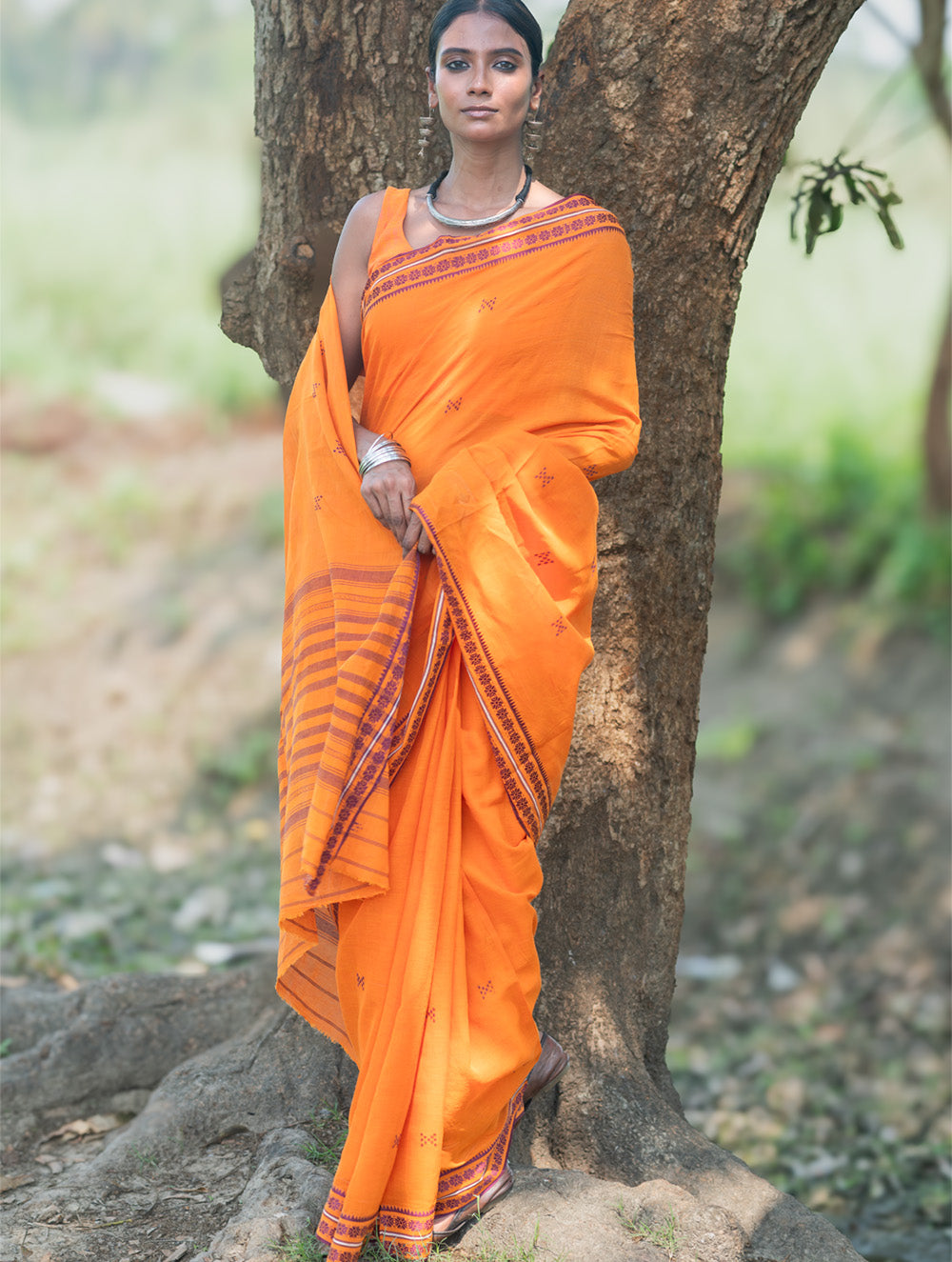 Bengal Weaves. Handwoven Cotton Saree - Genda Phool