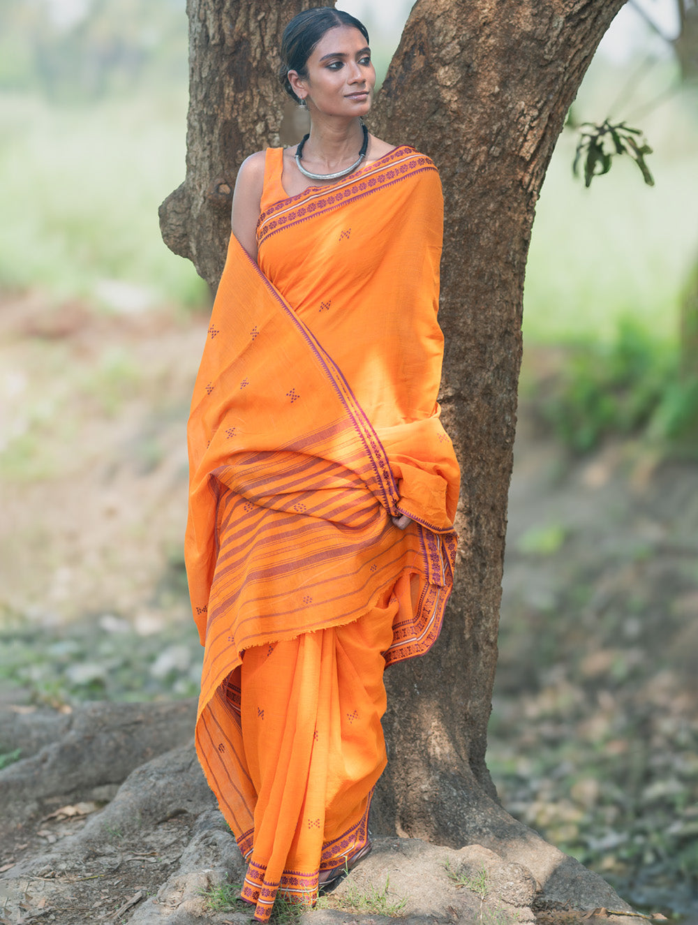 Bengal Weaves. Handwoven Cotton Saree - Genda Phool