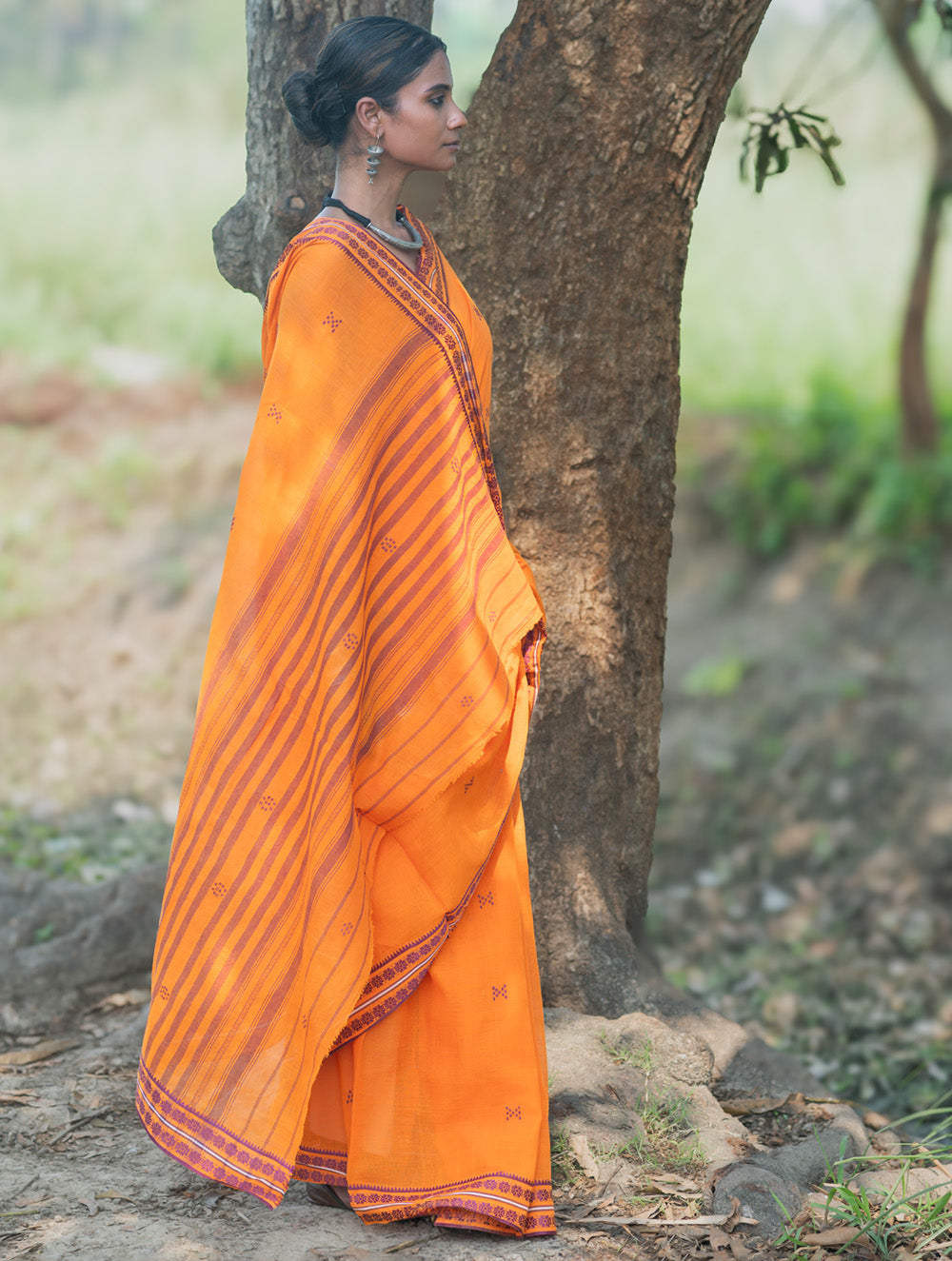 Bengal Weaves. Handwoven Cotton Saree - Genda Phool