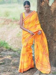 Bengal Weaves. Handwoven Cotton Saree - Basant Tara
