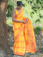 Bengal Weaves. Handwoven Cotton Saree - Basant Tara