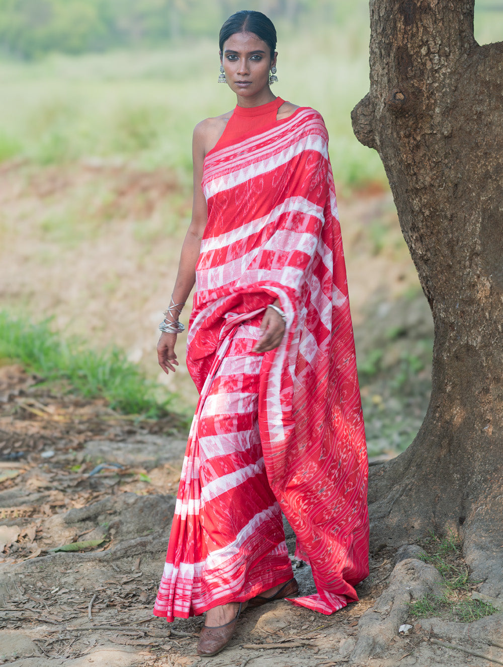 Bengal Weaves. Handwoven Cotton Saree - Shakha Pola