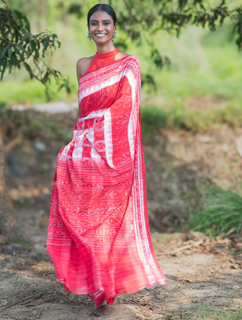 Bengal Weaves. Handwoven Cotton Saree - Shakha Pola