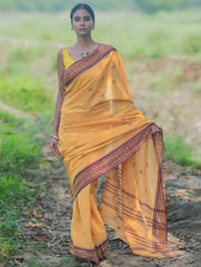 Bengal Weaves. Handwoven Cotton Saree - Haldi Gatha