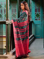Sambalpuri Handwoven Ikat Soft Cotton Saree - Van Dhrshti
