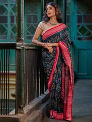 Sambalpuri Handwoven Ikat Soft Cotton Saree - Sonar Van