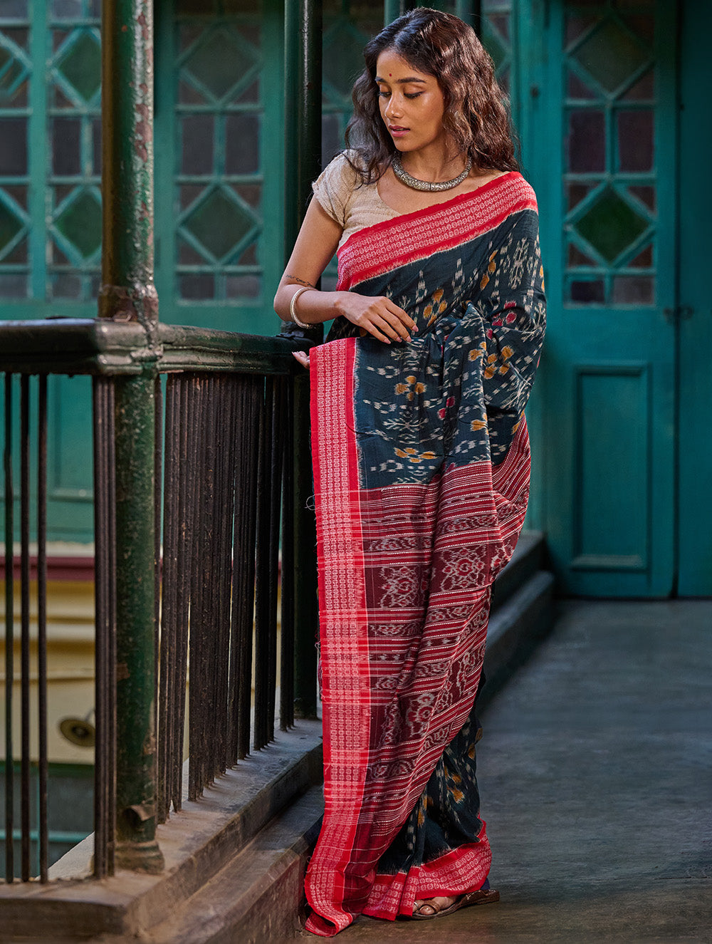 Sambalpuri Handwoven Ikat Soft Cotton Saree - Sonar Van