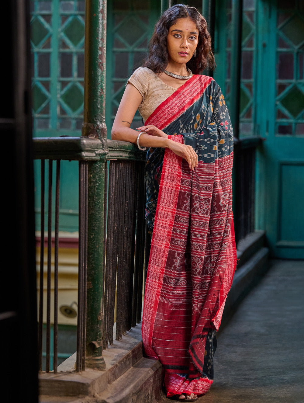 Sambalpuri Handwoven Ikat Soft Cotton Saree - Sonar Van