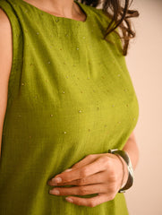 Cool Classics. Organic Handwoven Kala Cotton Easy Dress - Summer Lime 