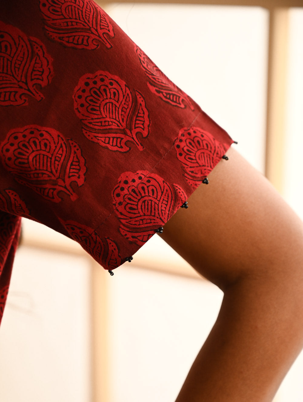 Cool Classics. Bagh Hand Block Printed Wrap Dress - Red Paisley