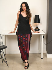 Work Chic. Handwoven Kashida Pattu Wrap Set - Colours in Black