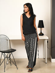Work Chic. Handwoven Kashida Pattu Wrap Set - Blacks & Whites